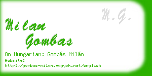milan gombas business card