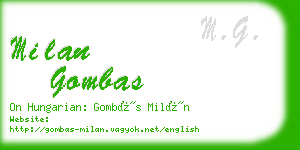 milan gombas business card